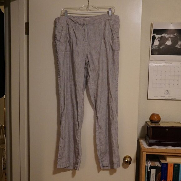 Chico's Women's Striped Linen Pants - Picture 2 of 10